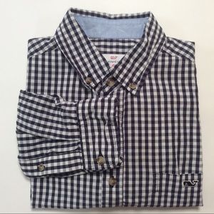 Vineyard Vines blue white check shirt